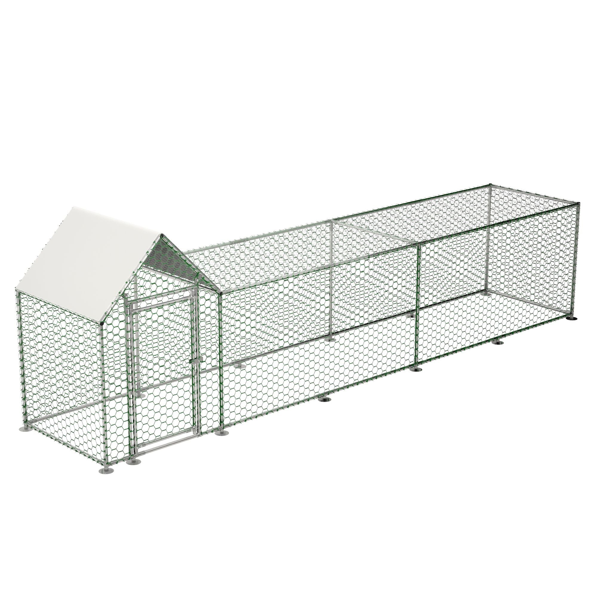 Large structured Chicken Coop Run with everyday structured Frame and PE Cover