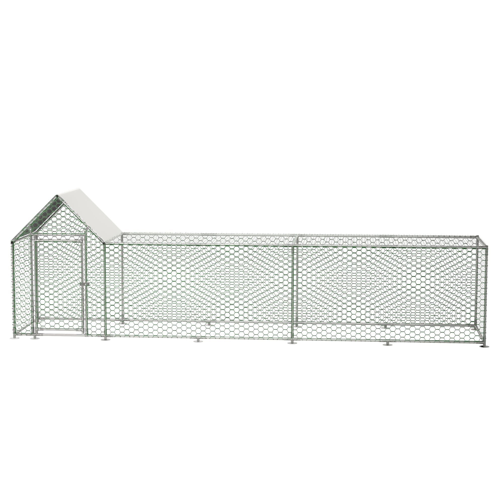 Large structured Chicken Coop Run with everyday structured Frame and PE Cover