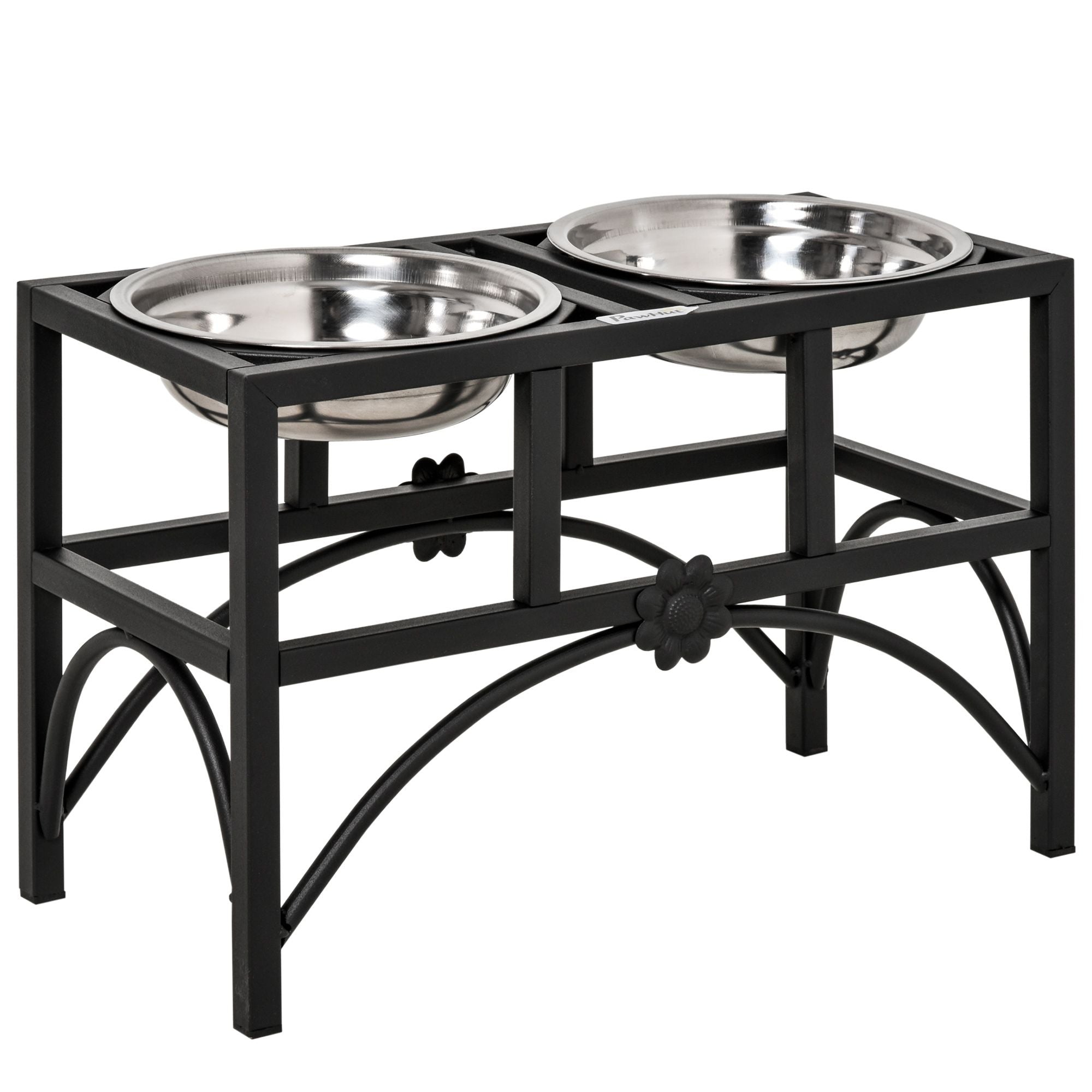 Elevate Your Dog's Mealtime with a Raised Double Bowl Feeding Station