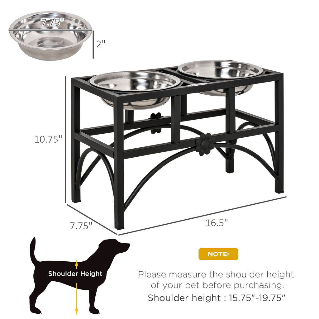 Elevate Your Dog's Mealtime with a Raised Double Bowl Feeding Station