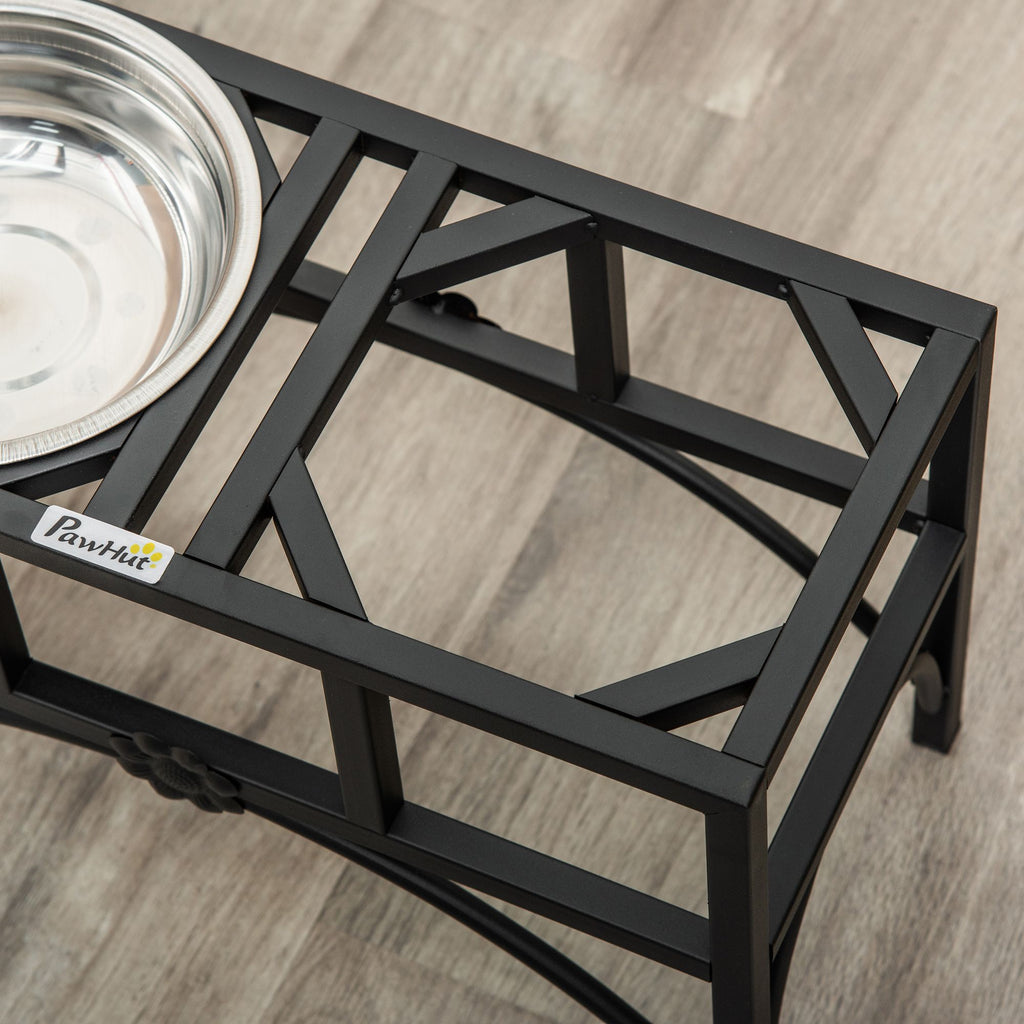 Elevate Your Dog's Mealtime with a Raised Double Bowl Feeding Station