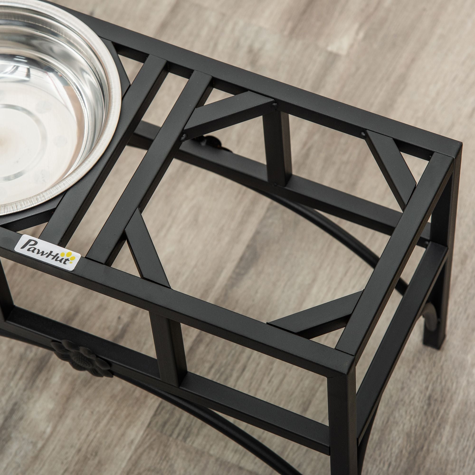 Elevate Your Dog's Mealtime with a Raised Double Bowl Feeding Station