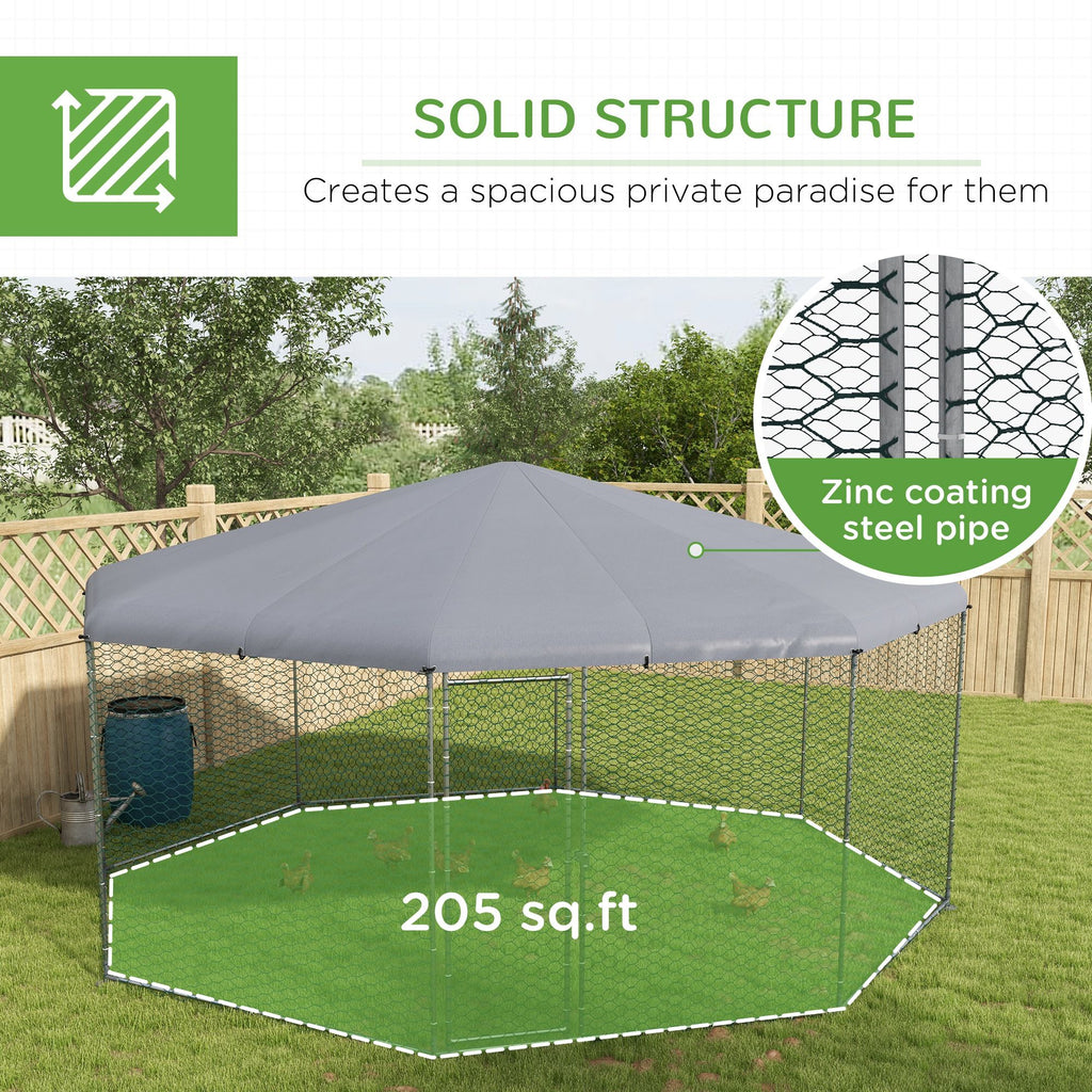 Large Outdoor Walk-In Chicken Run with Cover for 19-25 Chickens
