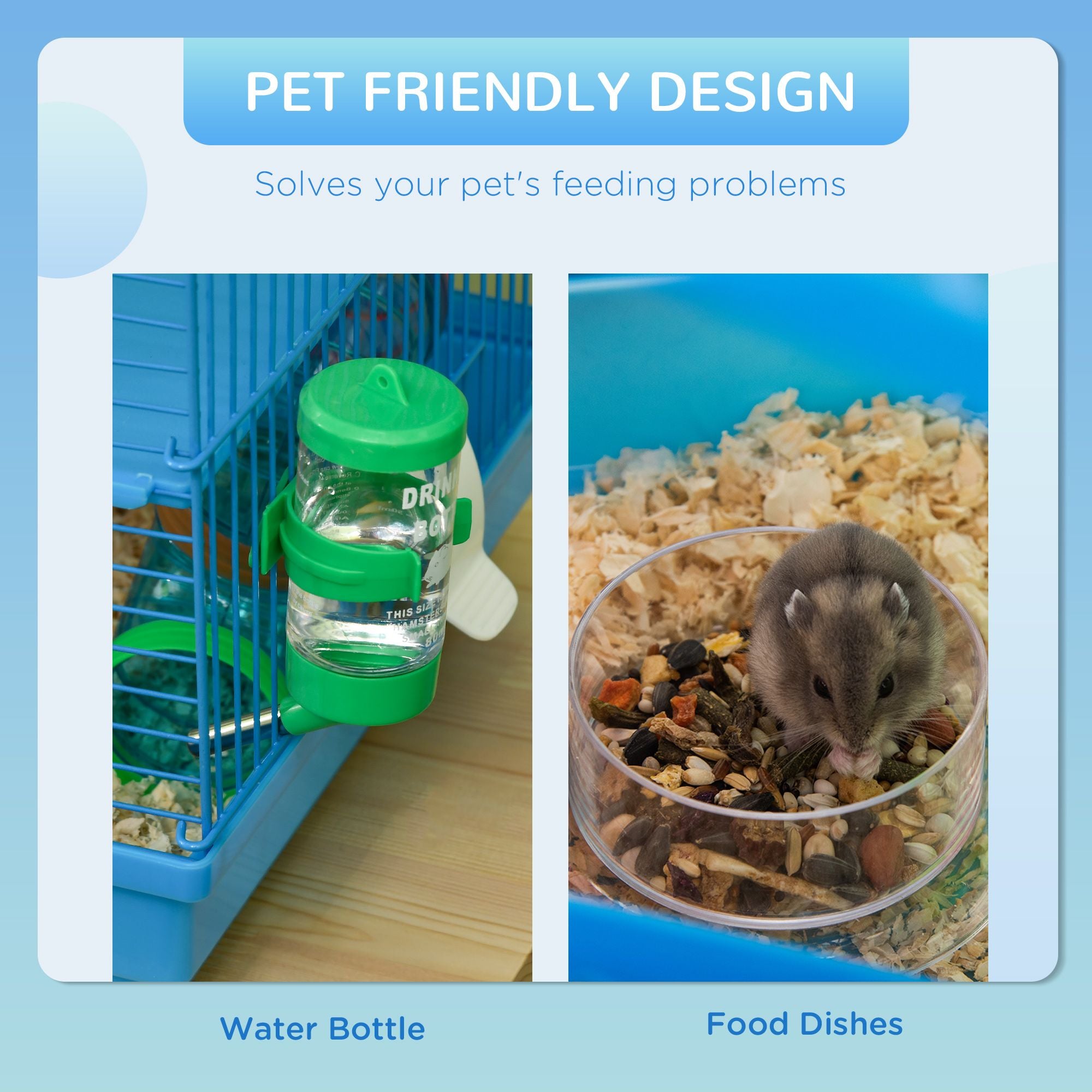 5-Tier Hamster Paradise with Tubes, Wheel & Accessories – Blue