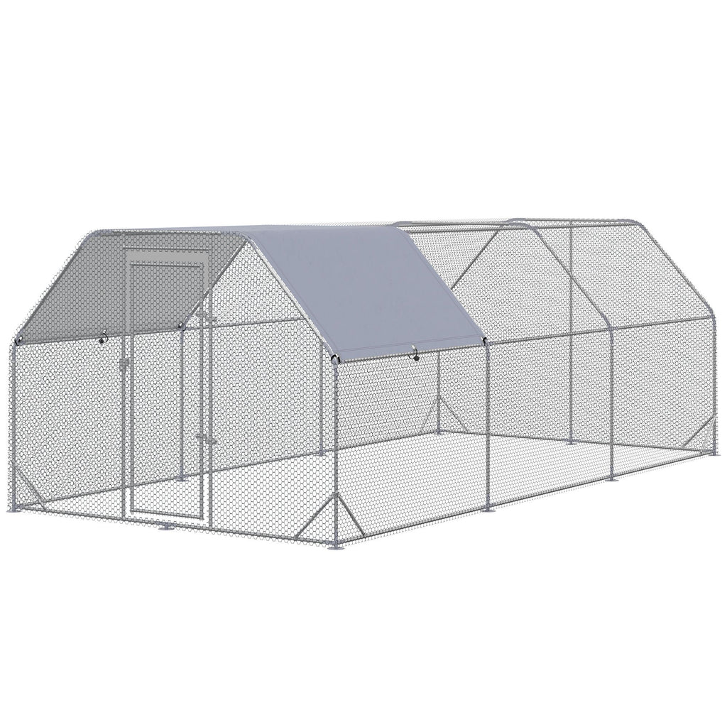 Walk-In Chicken Coop with Roof for 15-18 Chickens