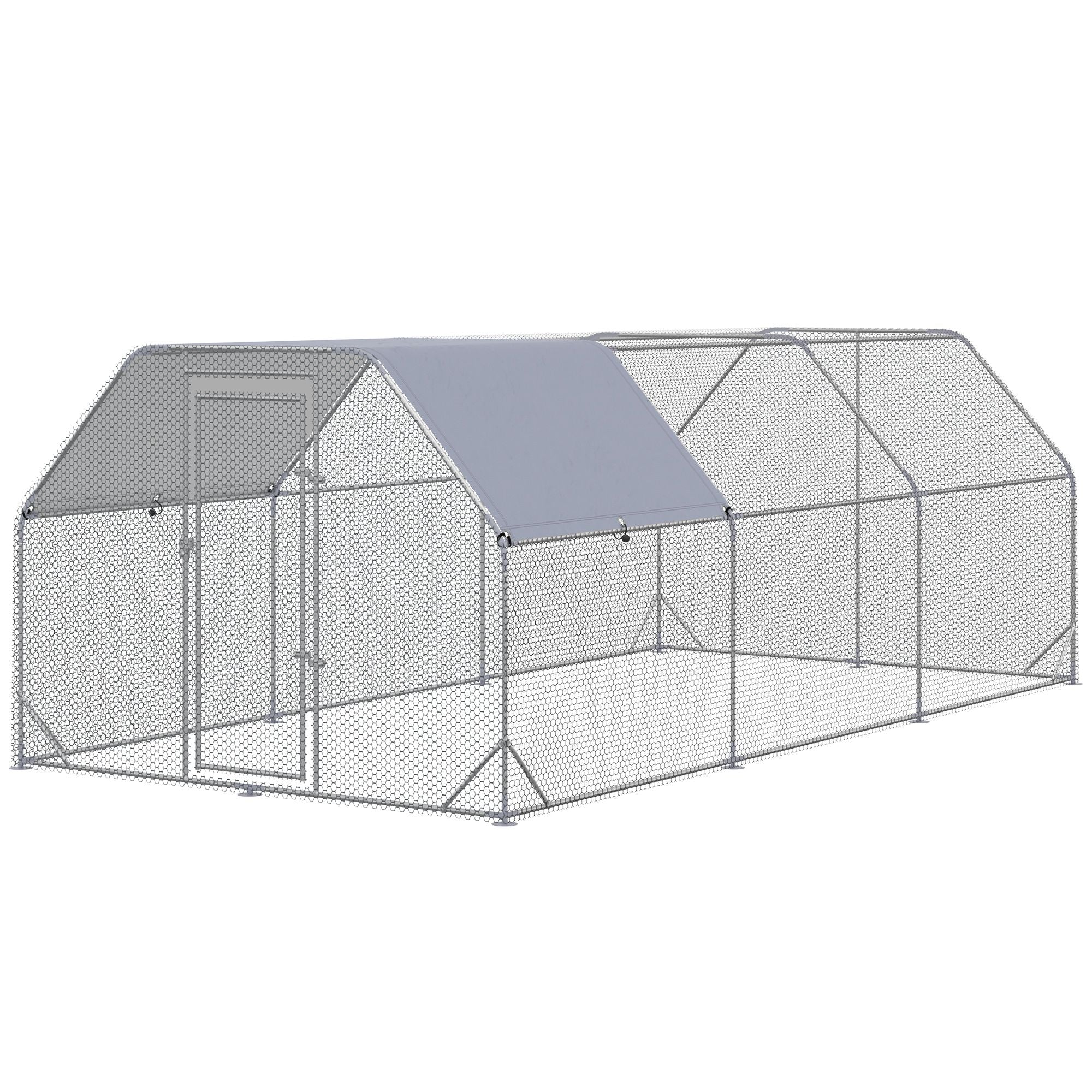 Walk-In Chicken Coop with Roof for 15-18 Chickens