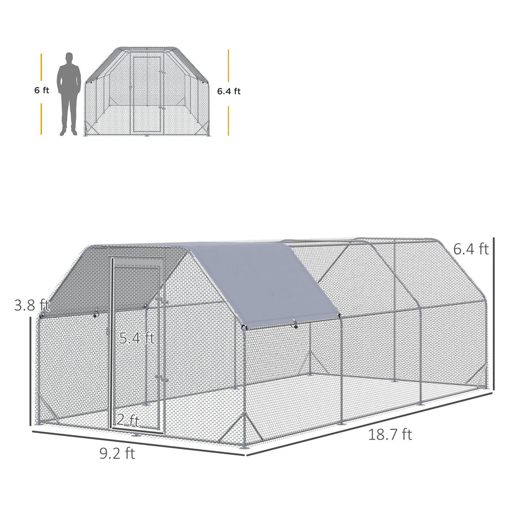 Walk-In Chicken Coop with Roof for 15-18 Chickens