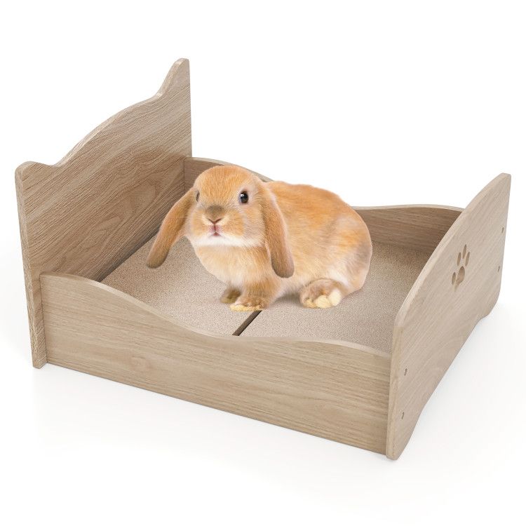 Cozy Elevated Pet Bed Frame with Cute Headboards for Small Pets