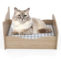 Cozy Elevated Pet Bed Frame with Cute Headboards for Small Pets