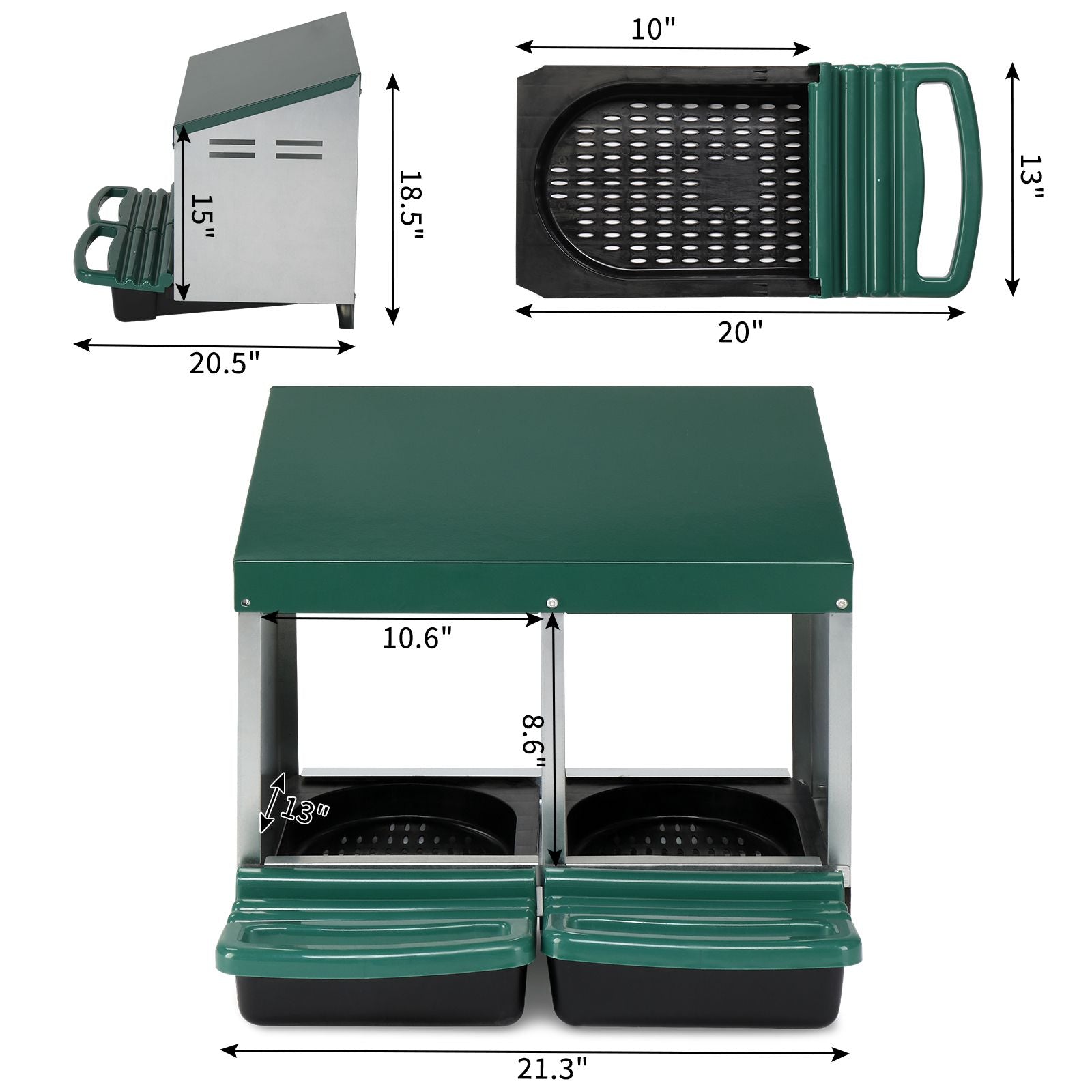 2-Compartment Chicken Nesting Box – Secure & everyday Egg Laying Coop