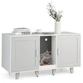 Elegant Cat Litter Box Enclosure with Scratching Board and Hidden Storage