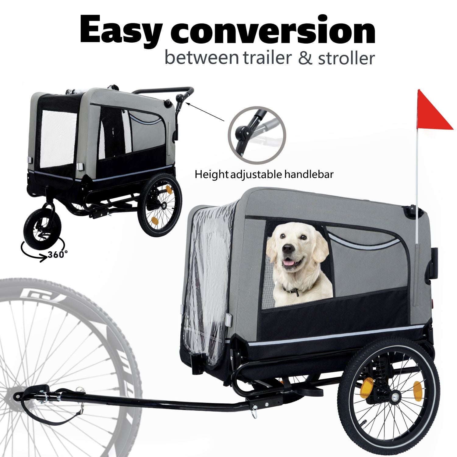 Take Your Pup on Every Adventure with This 2-in-1 Bike Trailer & Push Cart