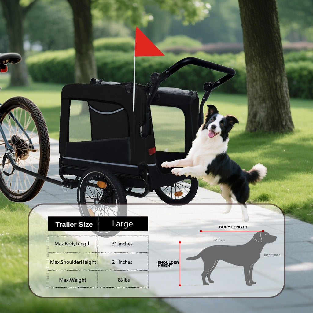 Take Your Pup on Every Adventure with This 2-in-1 Bike Trailer & Push Cart!