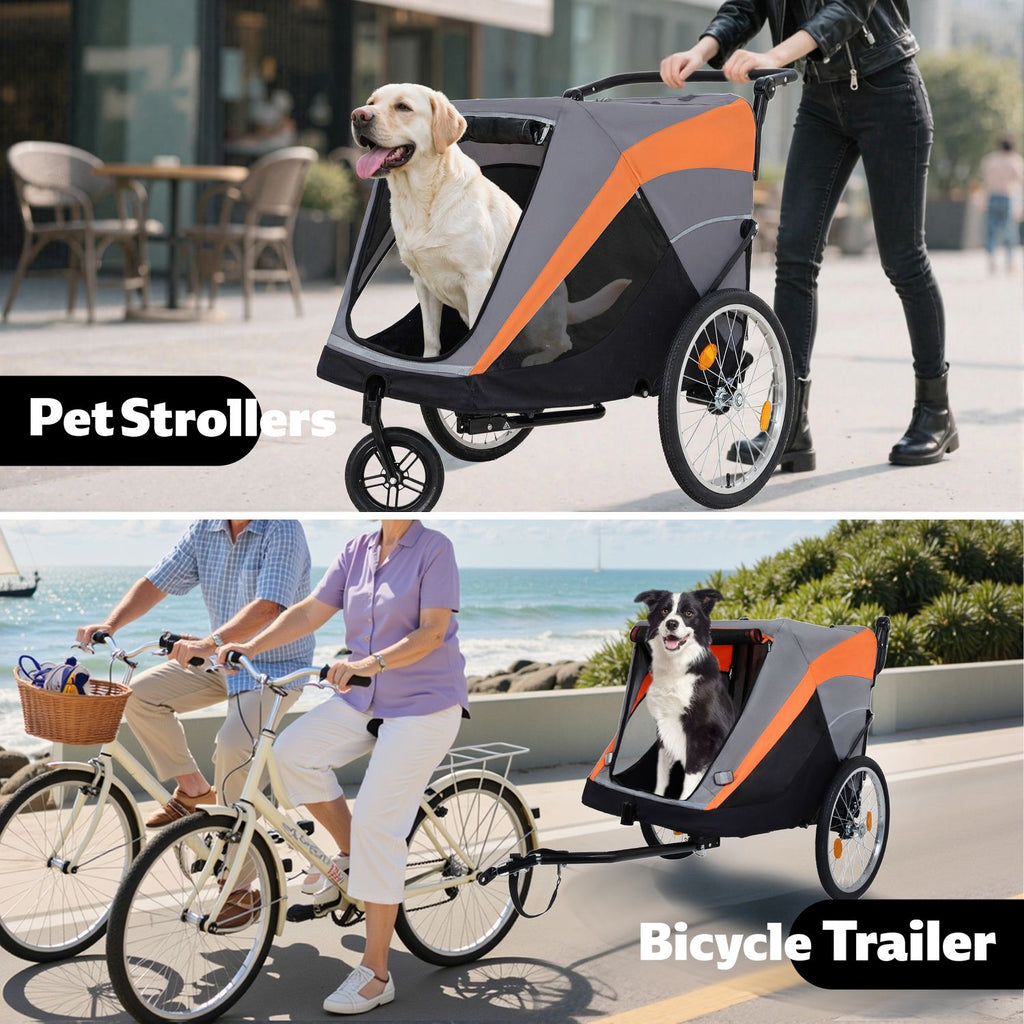 Take Your Pup on Every Adventure with This 2-in-1 Bike Trailer & Push Cart