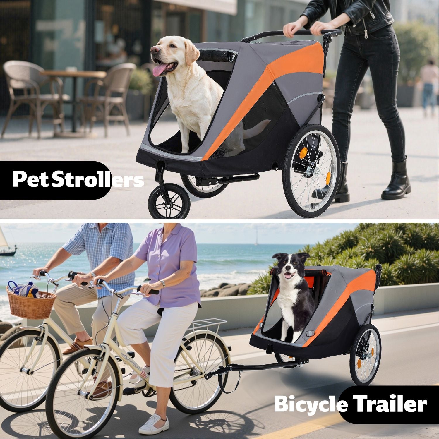 Take Your Pup on Every Adventure with This 2-in-1 Bike Trailer & Push Cart