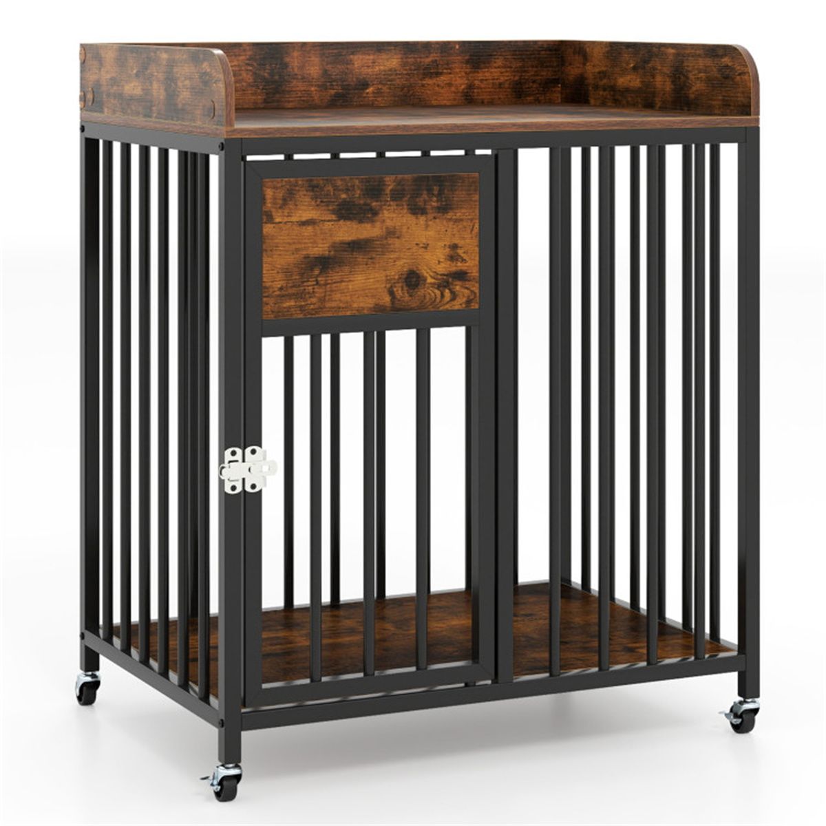 Stylish 2-in-1 Dog Crate Furniture – Safe & Mobile for Small Dogs