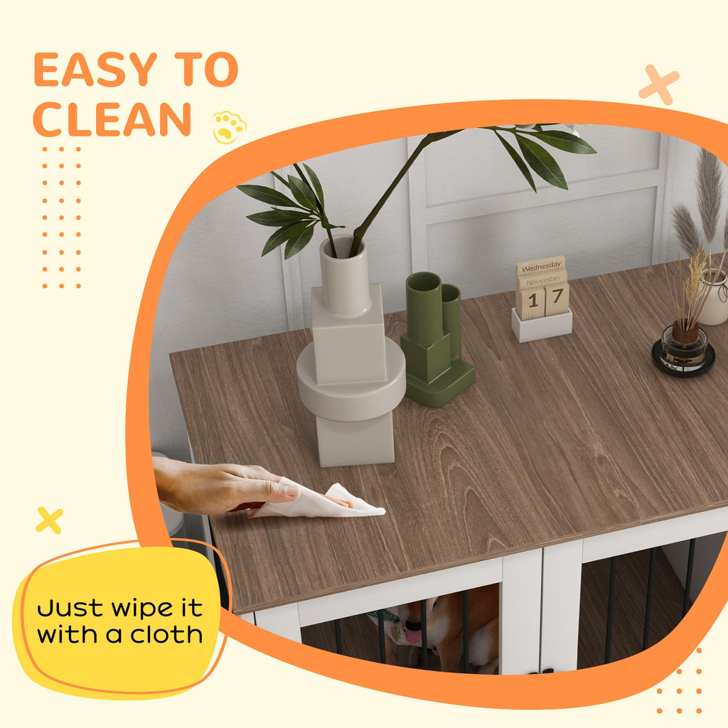 Stylish 2-in-1 Dog Crate & End Table with Storage for Medium to Large Dogs