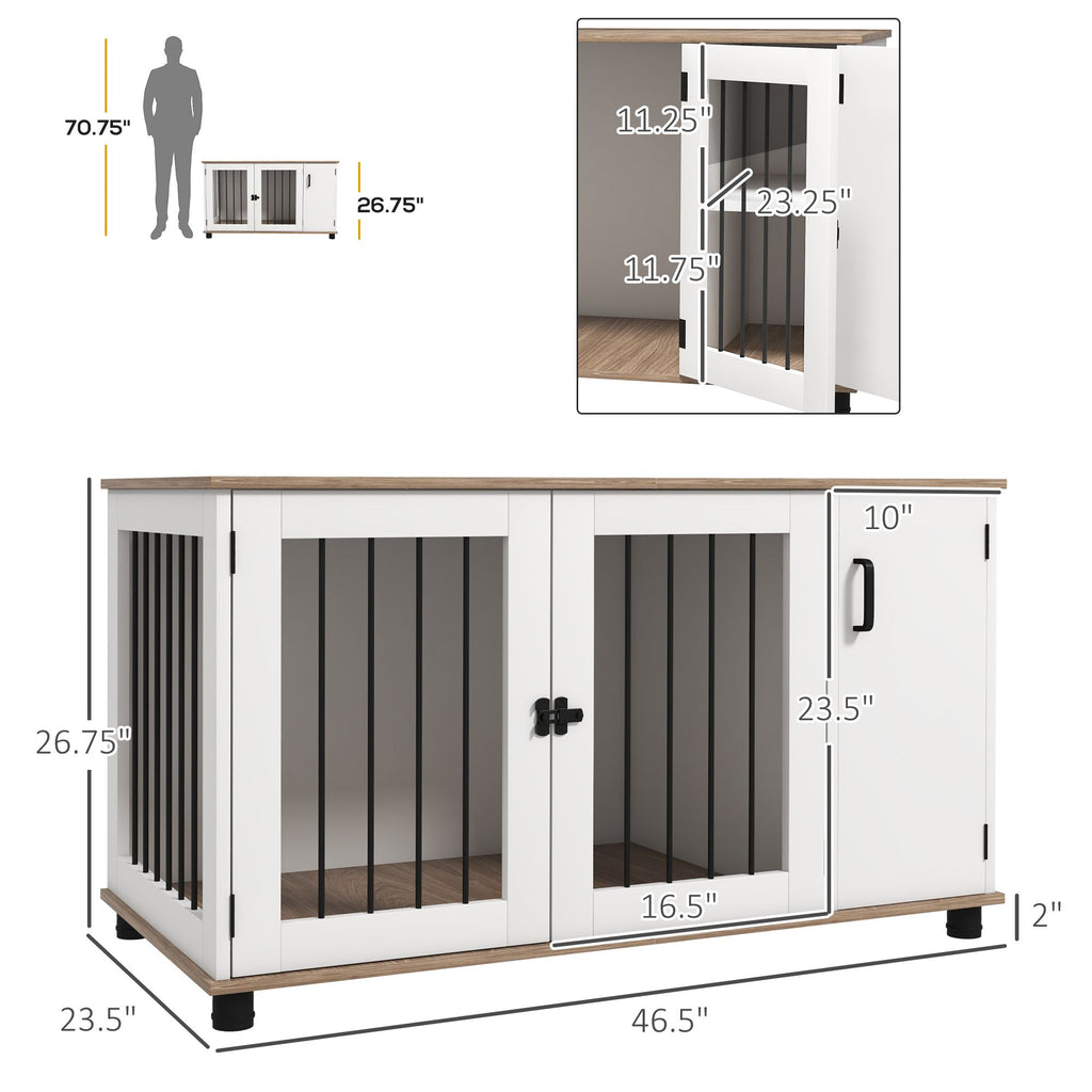 Stylish 2-in-1 Dog Crate & End Table with Storage for Medium to Large Dogs