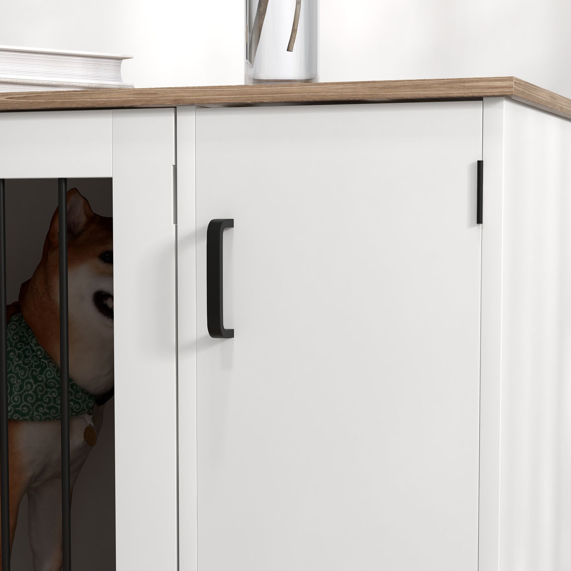 Stylish 2-in-1 Dog Crate & End Table with Storage for Medium to Large Dogs