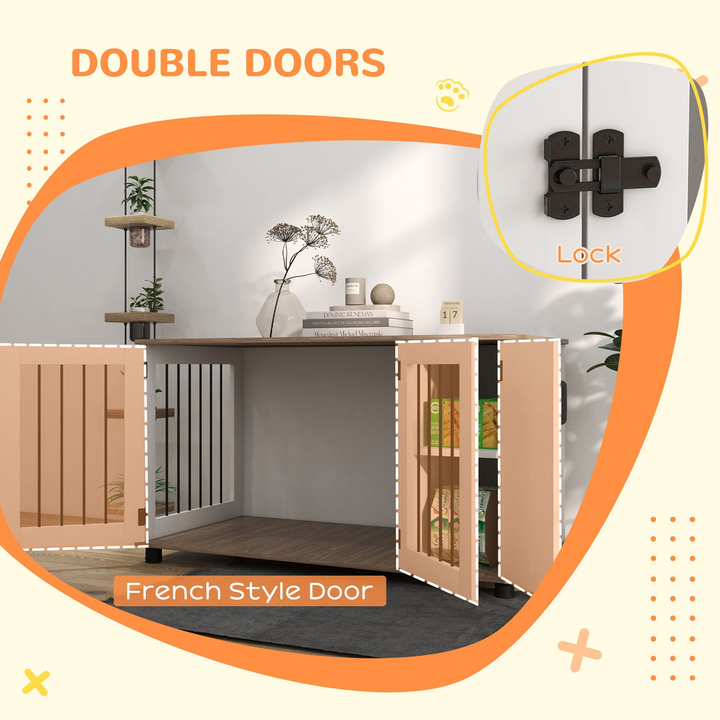 Stylish 2-in-1 Dog Crate & End Table with Storage for Medium to Large Dogs