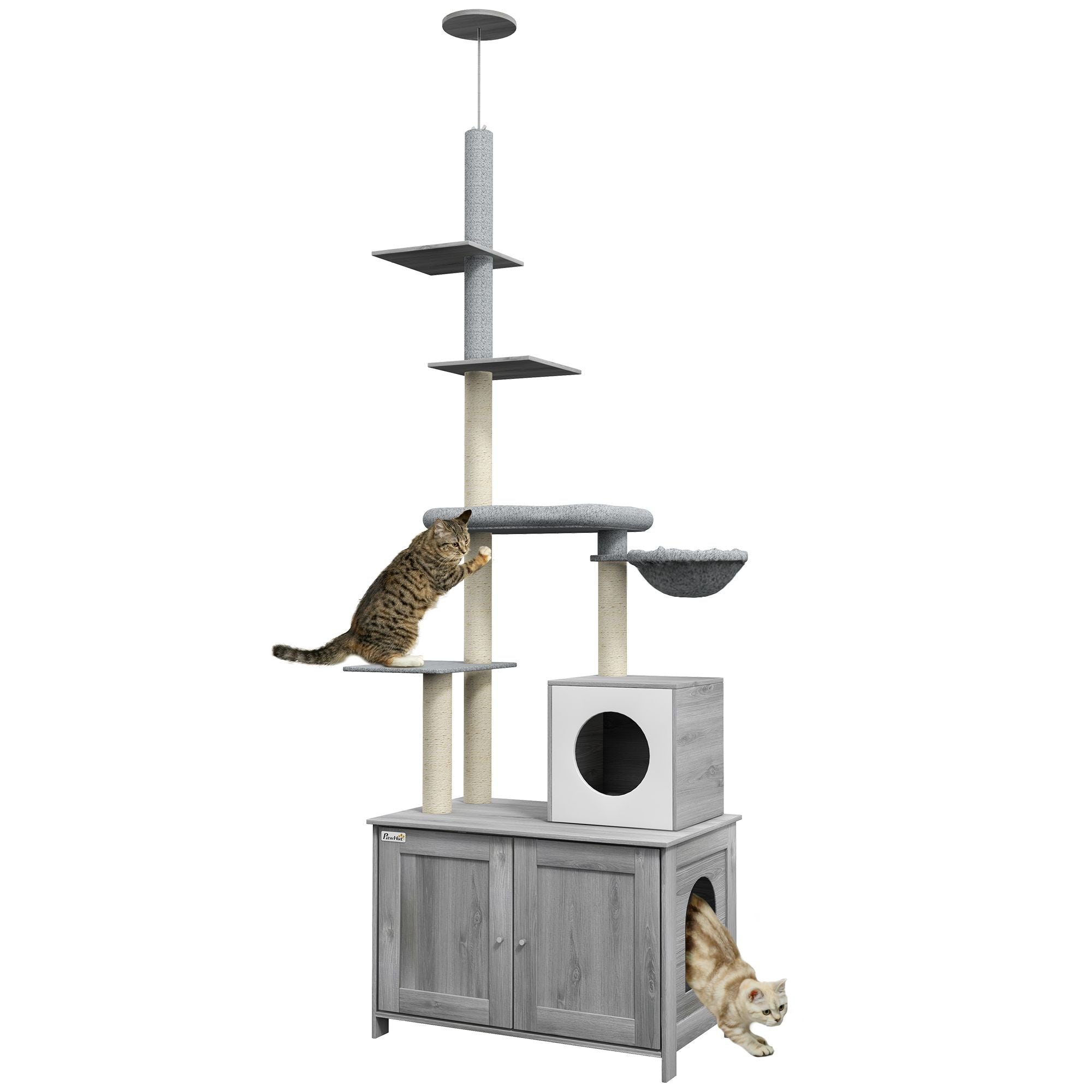 2-in-1 Cat Tree & Litter Box Enclosure: Hidden Comfort for Your Feline Friend