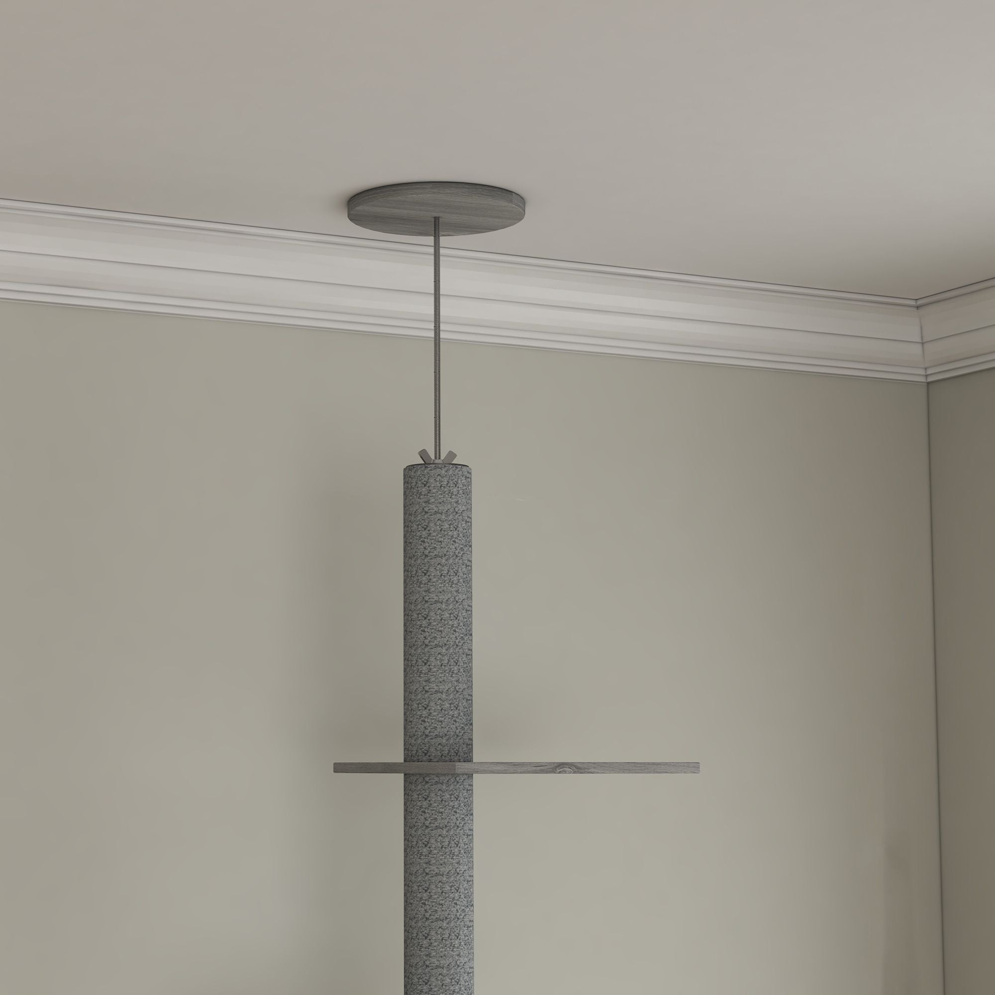 2 in 1 Floor to Ceiling Cat Tree with Litter Box Enclosure, Condo, Bed, Hammock, Scratching Posts, and Platforms, Gray