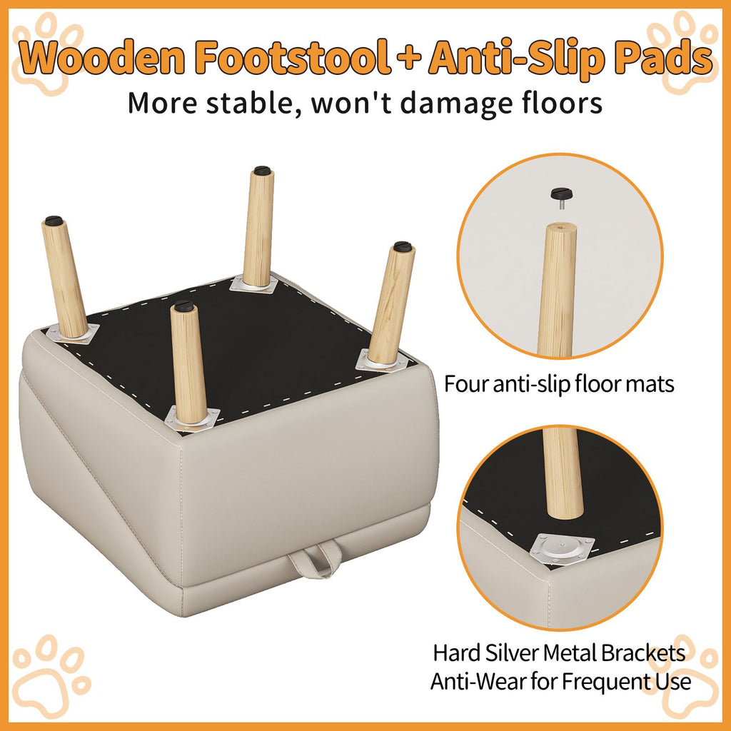 Give Your Pet a Safe, Stylish Way Up – Foldable Wooden Dog Ramp with Non-Slip Surface