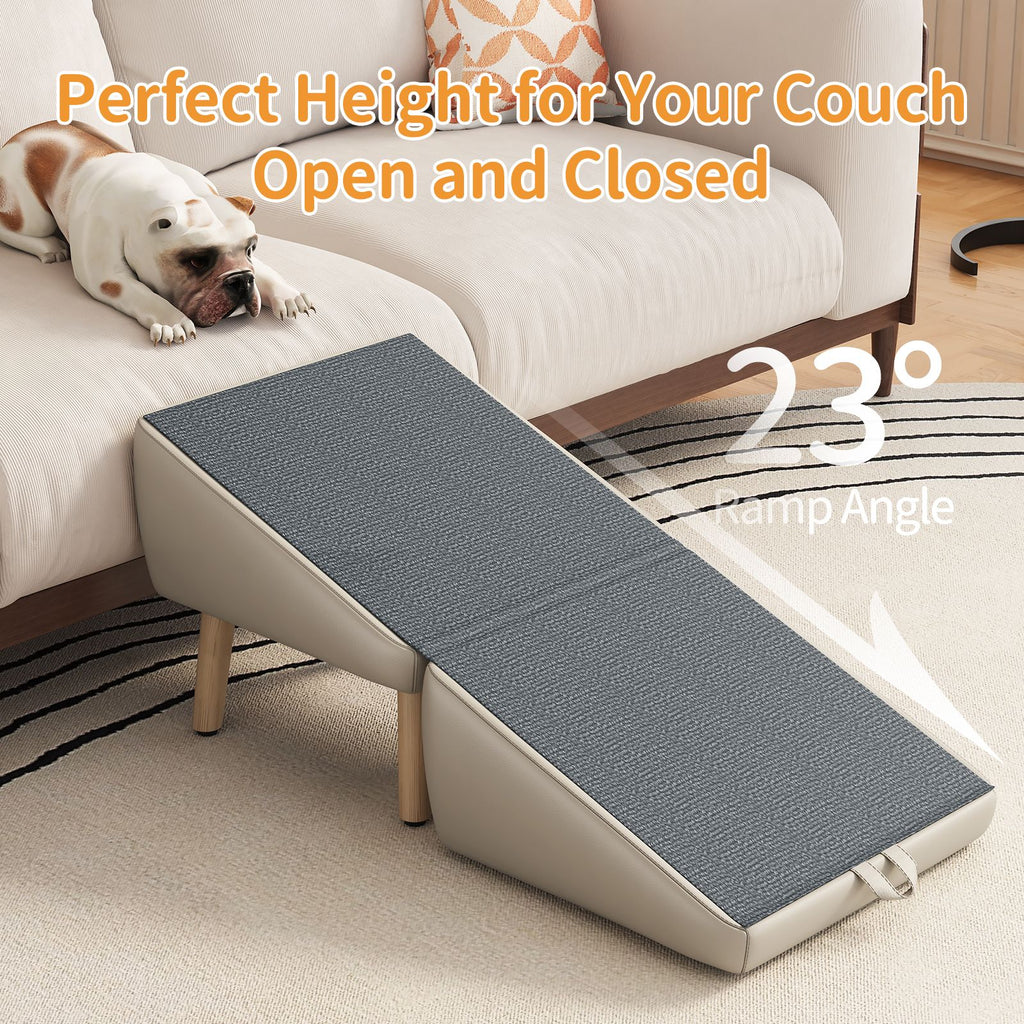 Give Your Pet a Safe, Stylish Way Up – Foldable Wooden Dog Ramp with Non-Slip Surface