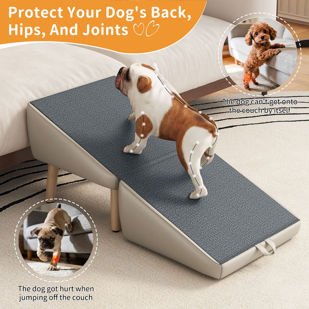 Give Your Pet a Safe, Stylish Way Up – Foldable Wooden Dog Ramp with Non-Slip Surface