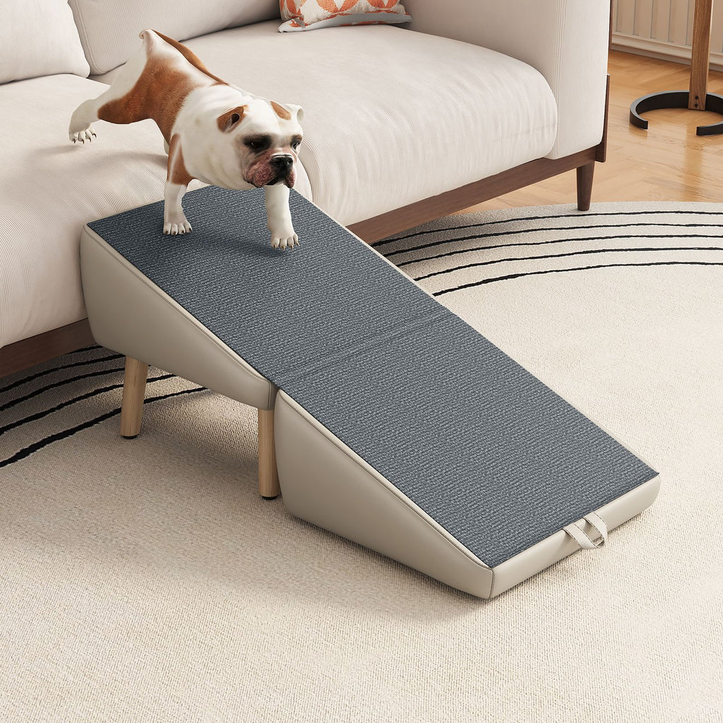 Give Your Pet a Safe, Stylish Way Up – Foldable Wooden Dog Ramp with Non-Slip Surface