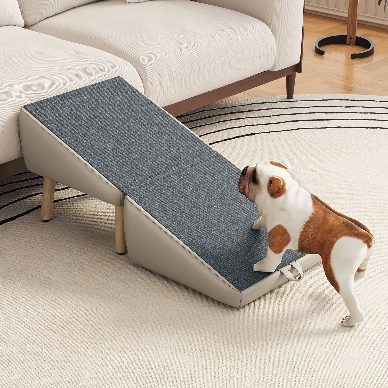 Give Your Pet a Safe, Stylish Way Up – Foldable Wooden Dog Ramp with Non-Slip Surface