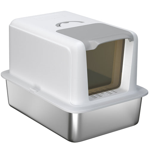 Effortless Cleaning & Odor Control: 2-in-1 Stainless Steel Cat Litter Box – image 2