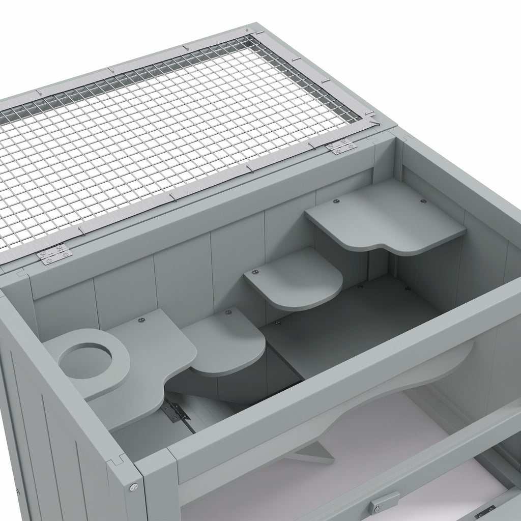2-Level Hamster Home with Openable Roof and Glass Front