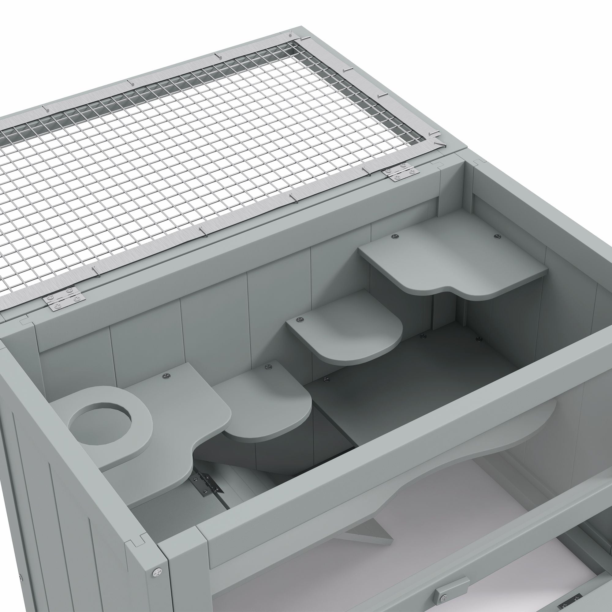 2-Level Hamster Home with Openable Roof and Glass Front
