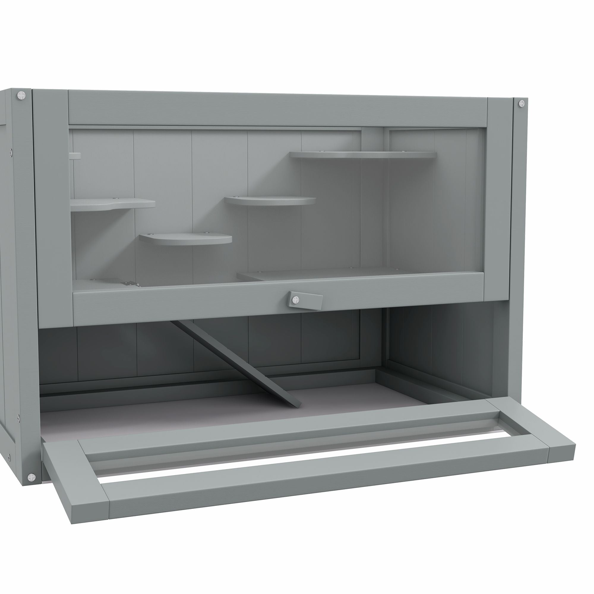 2-Level Hamster Home with Openable Roof and Glass Front