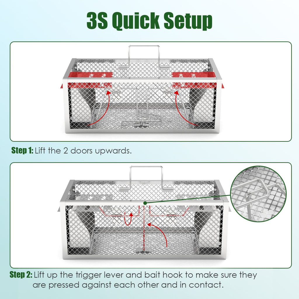 Catch Multiple Mice Continuously with Our Humane Dual-Door Rat Trap