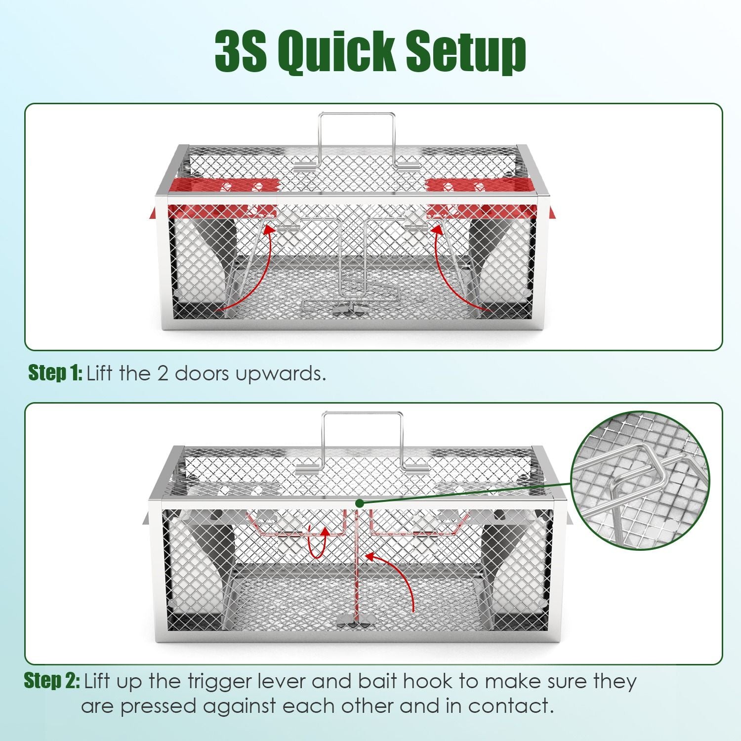 Catch Multiple Mice Continuously with Our Humane Dual-Door Rat Trap