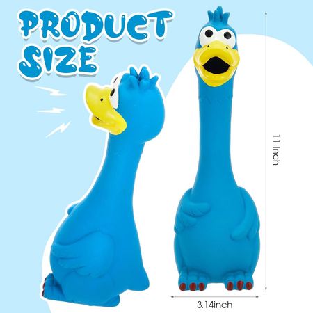 2-Pack Latex Squeaky Chicken Dog Toys for Fetch & Anxiety Relief