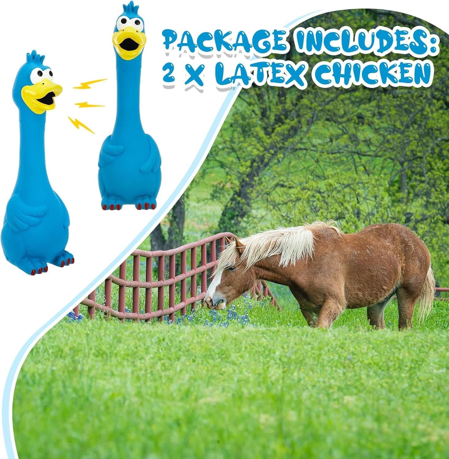2-Pack Latex Squeaky Chicken Dog Toys for Fetch & Anxiety Relief