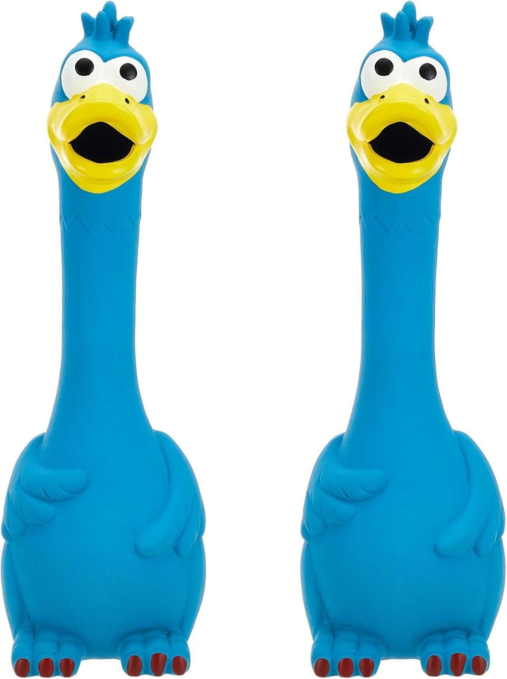 2-Pack Latex Squeaky Chicken Dog Toys for Fetch & Anxiety Relief