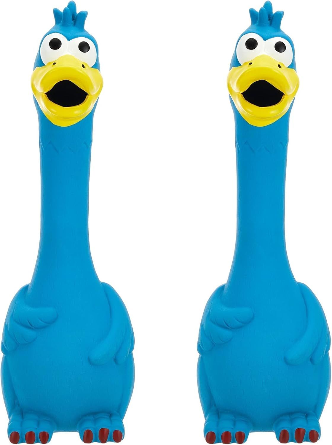 2-Pack Latex Squeaky Chicken Dog Toys for Fetch & Anxiety Relief