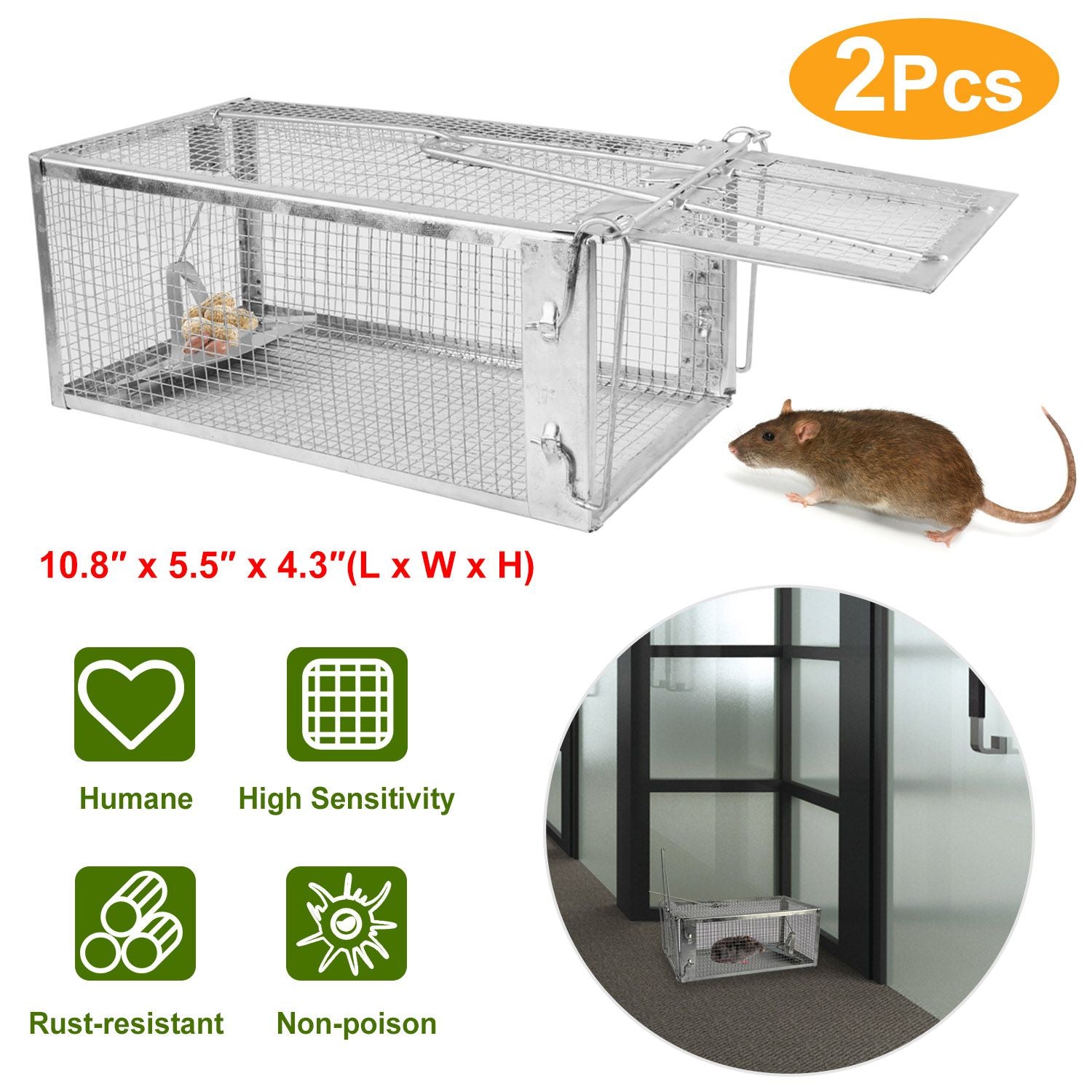 Humane Mouse Trap 2-Pack: Catch & Release Rodents Safely