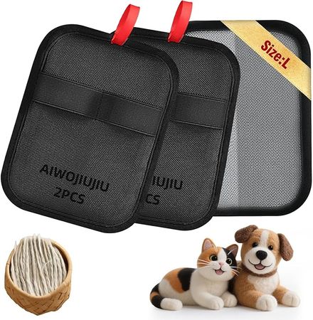 Electrostatic Pet Hair Removal Gloves – 2 Pack, Washable & Reusable