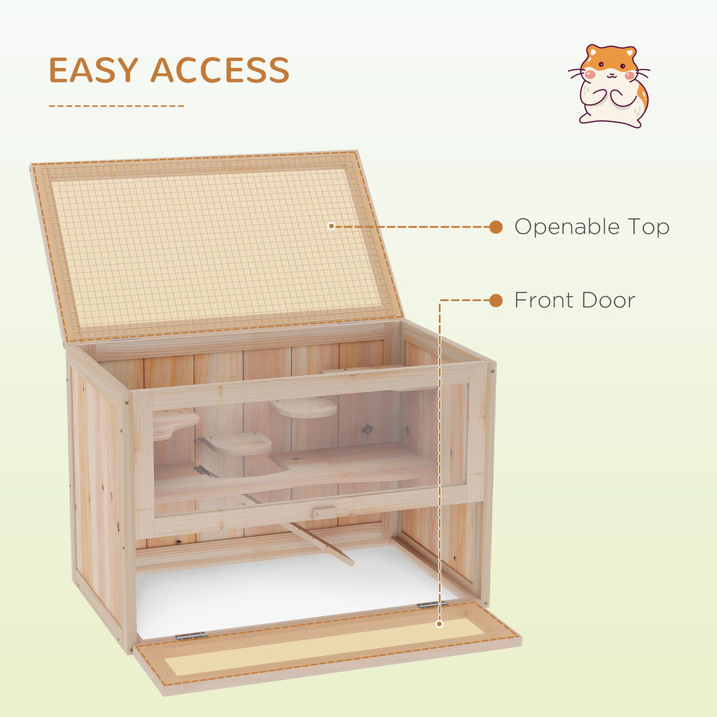 furniture-style 2-Tier Hamster Habitat with Openable Top and Ladder