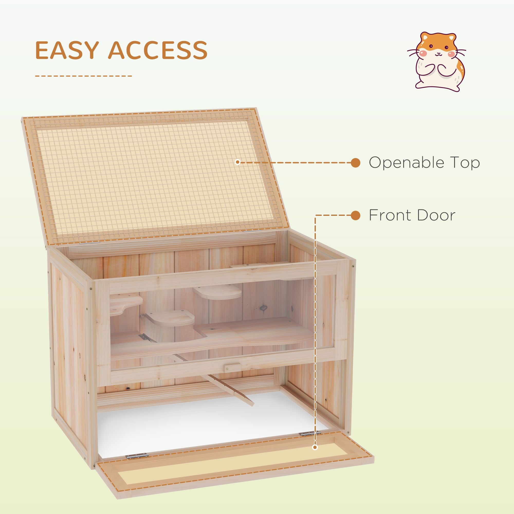 furniture-style 2-Tier Hamster Habitat with Openable Top and Ladder