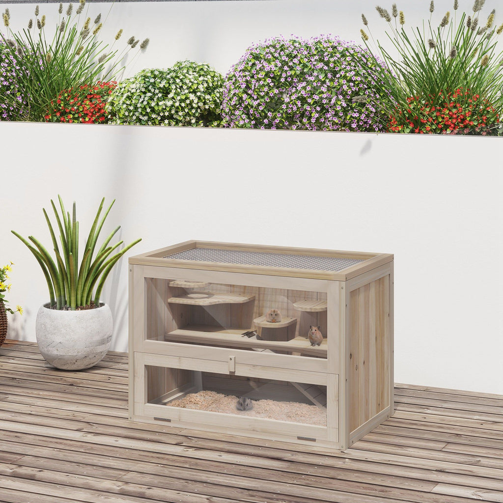 furniture-style 2-Tier Hamster Habitat with Openable Top and Ladder