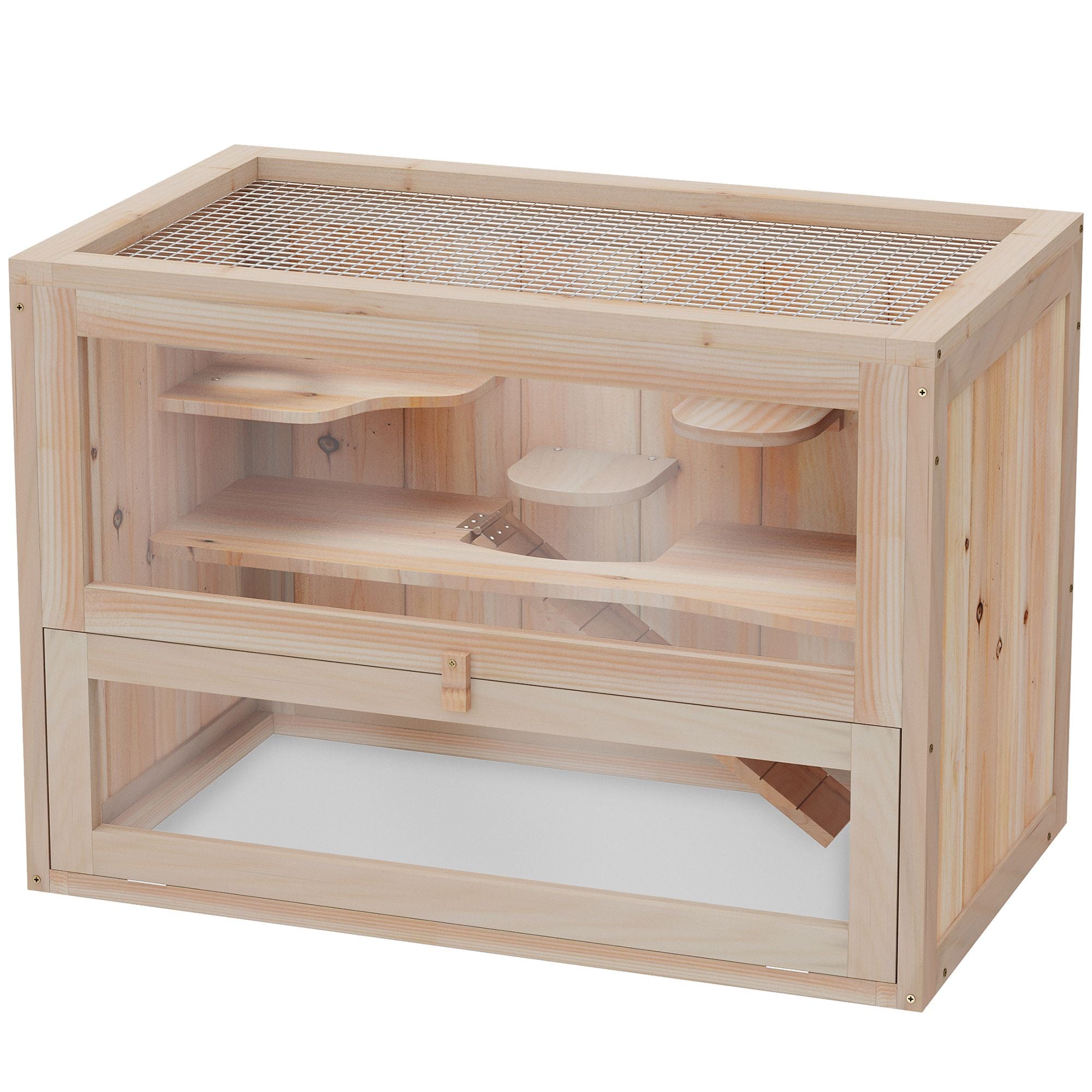 furniture-style 2-Tier Hamster Habitat with Openable Top and Ladder