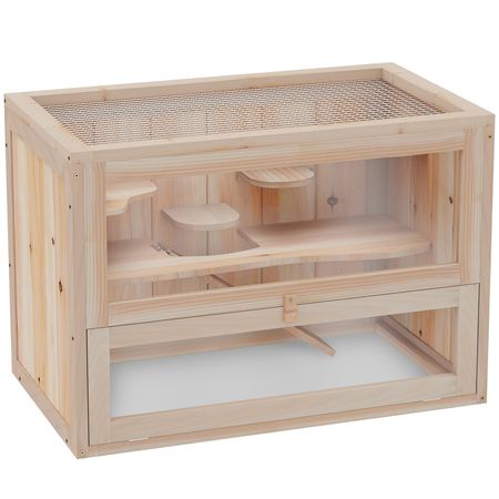 furniture-style 2-Tier Hamster Habitat with Openable Top and Ladder
