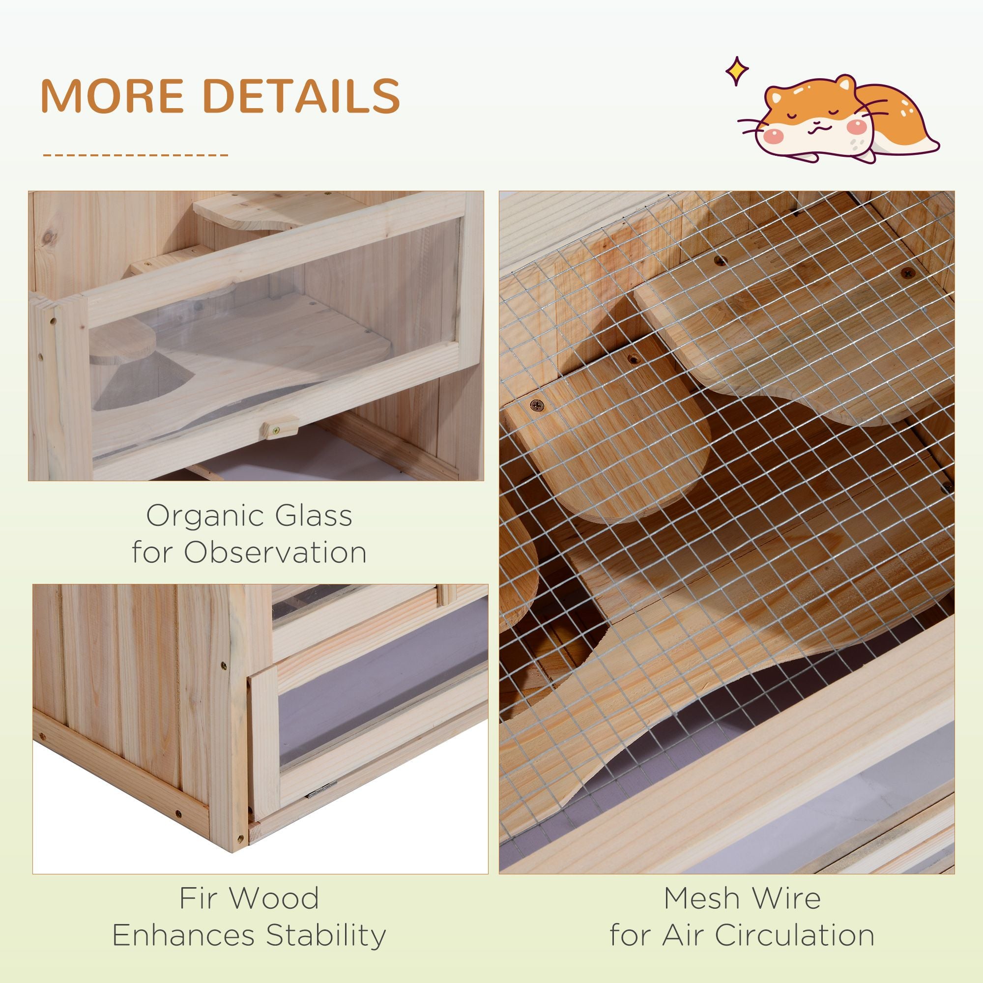 furniture-style 2-Tier Hamster Habitat with Openable Top and Ladder