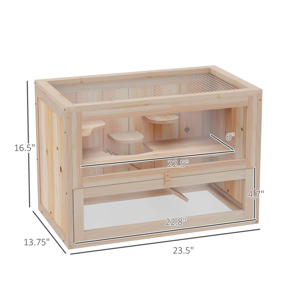 furniture-style 2-Tier Hamster Habitat with Openable Top and Ladder